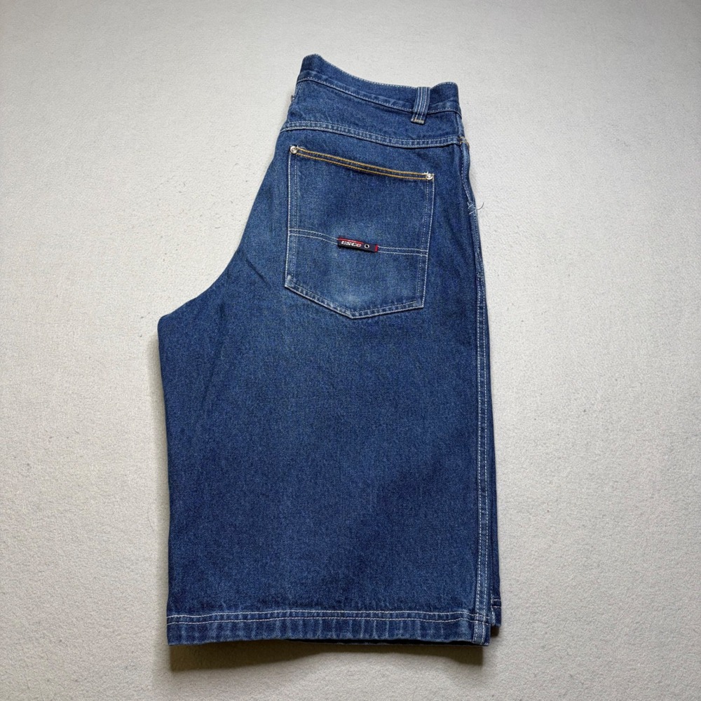 Willie Esco Denim Shorts Mens 36 Blue Baggy Vintage Y2K Hip Hop Wide Leg EJ14